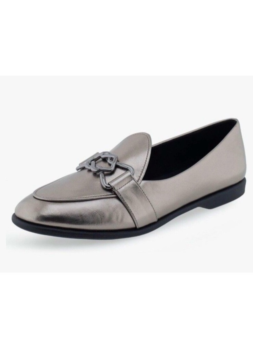 AEROSOLES Borgio Loafer‎ Flat Size 10.5 Graphite NEW Career Modern Work Comfort
